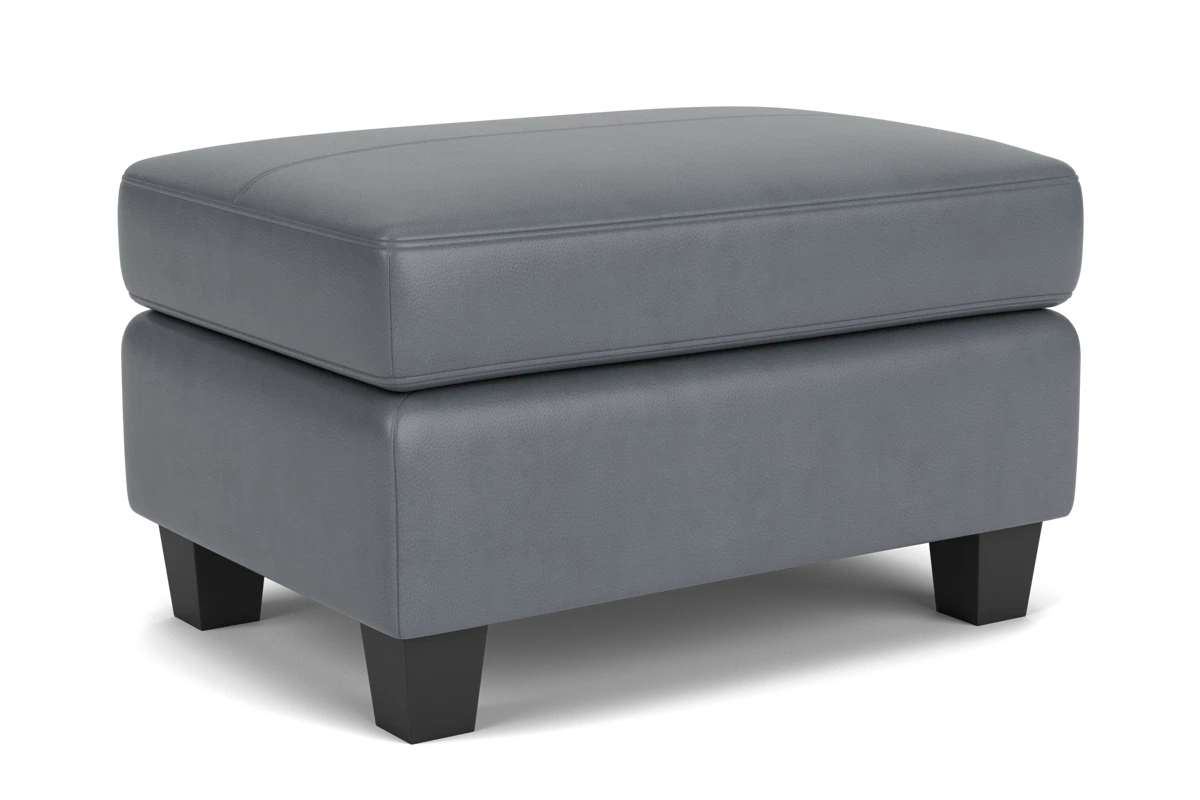 Wells Steel Leather Ottoman placeholder