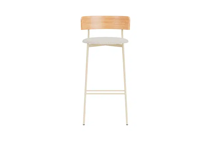 Friday bar stool - sand frame - natural back