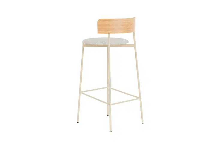 Friday bar stool - sand frame - natural back