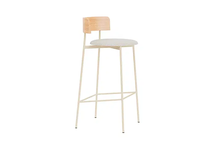 Friday bar stool - sand frame - natural back