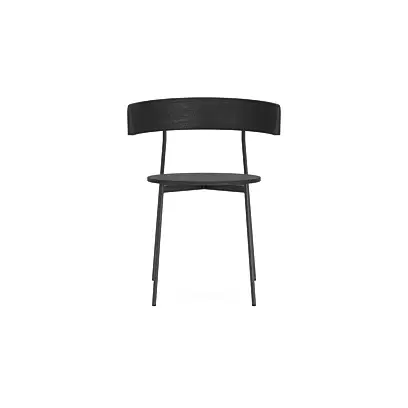 Friday dining chair with arms - black frame - black back (no upholstery)