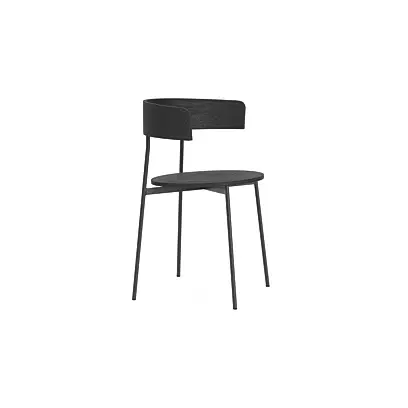 Friday dining chair with arms - black frame - black back (no upholstery)