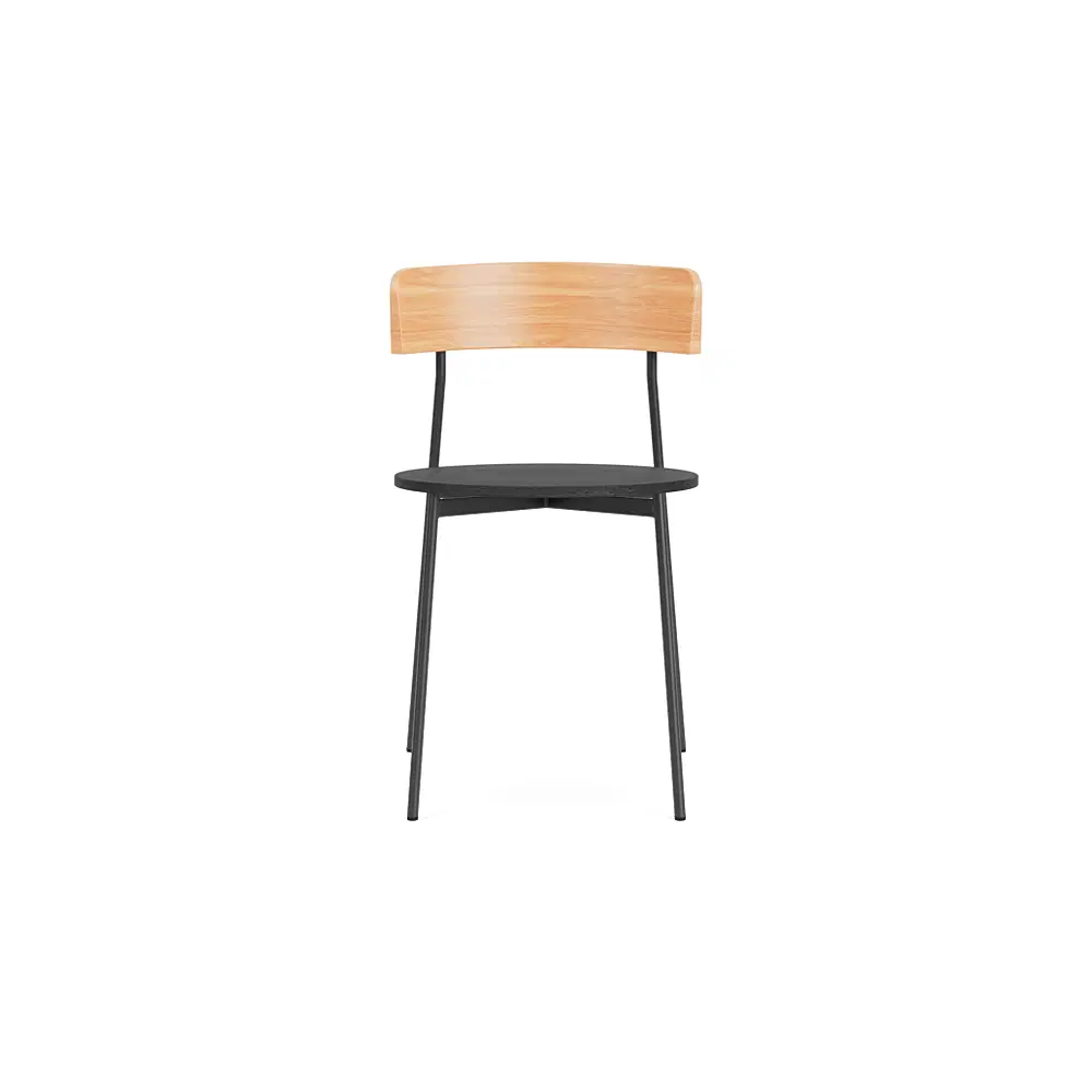 Friday dining chair no arms - black frame - natural back (no upholstery)