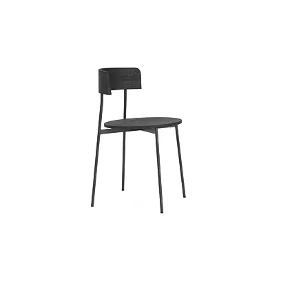 Friday dining chair no arms - black back - black frame (no upholstery)