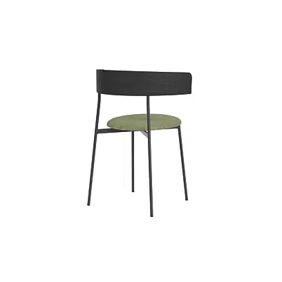 Friday dining chair with arms - black frame - black back