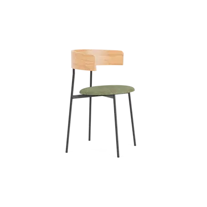 Friday dining chair with arms - black frame - natural back