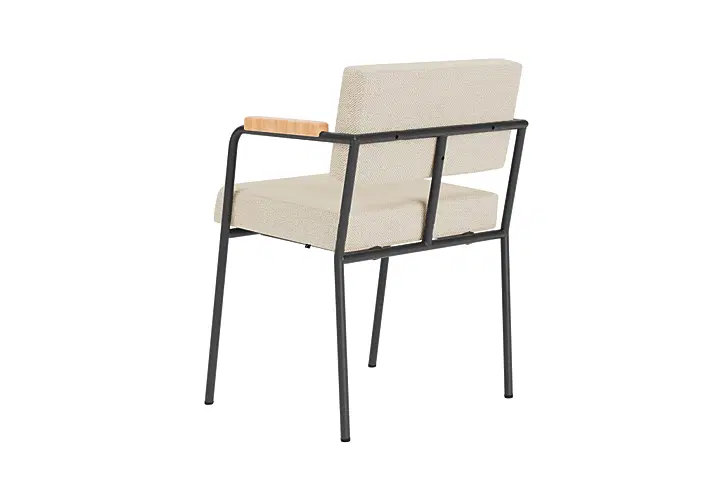 Monday eetkamerstoel met naturel armleuning - zand frame