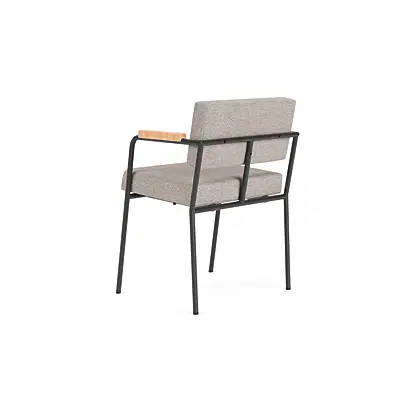 Monday dining chair with arms - black frame - natural arms
