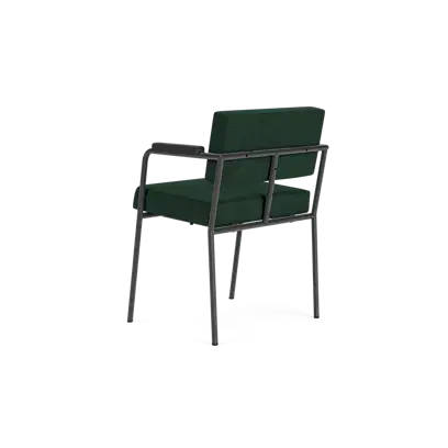 Monday dining chair with arms - black frame - black arms
