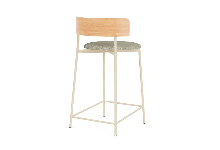 Friday counter stool - black frame - black back