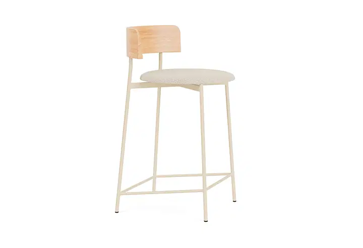 Friday counter stool - sand frame - black back