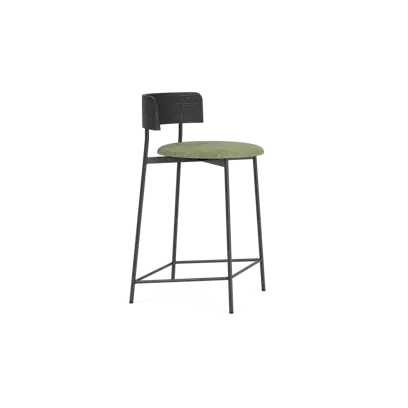 Friday counter stool - black frame - black back
