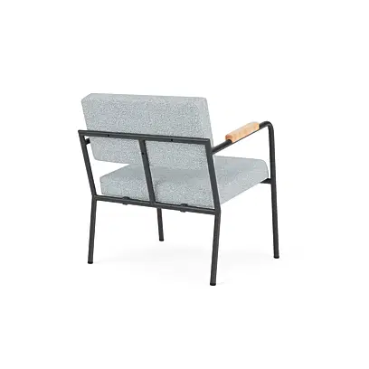 Monday Lounge chair with arms - black frame - natural arms