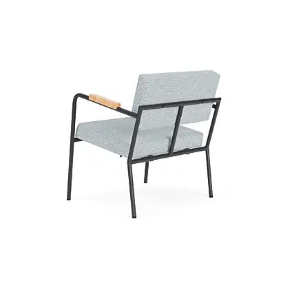 Monday Lounge chair with arms - black frame - natural arms