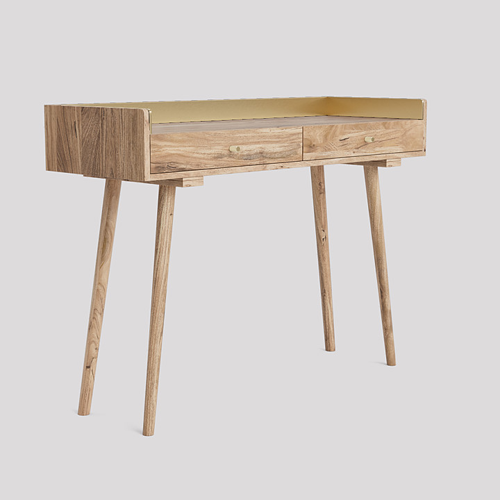 Fresco Desk Scandi Style in Natural Oak stained Mango Wood. Swoon