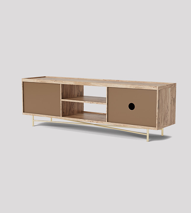 Halle Media Unit in Natural Mango | Swoon
