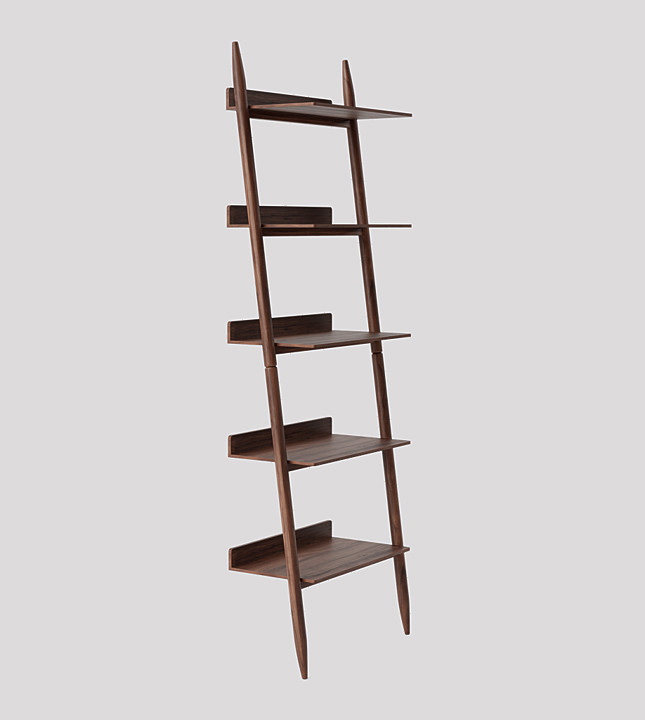 Acacia ladder deals shelf