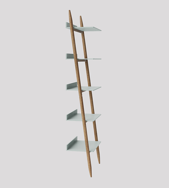 Ladder bookshelf deals scandi