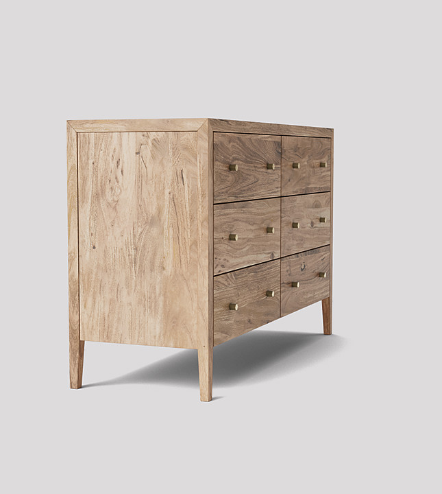 Large mango wood chest deals of drawers