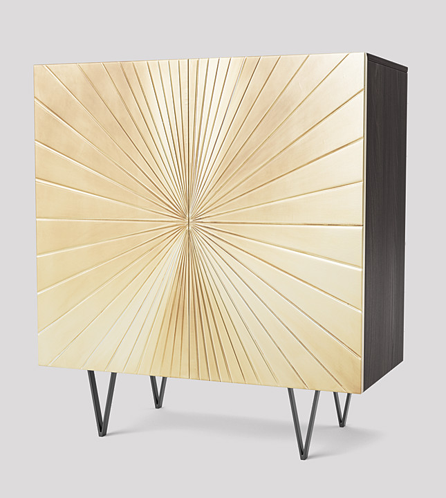 Ziggy Contemporary in Brass & Dark Mango Wood Swoon