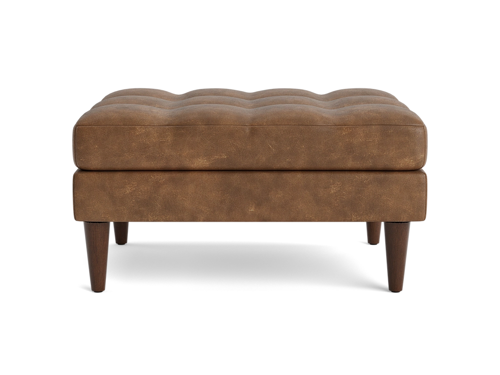 Briar Leather Ottoman