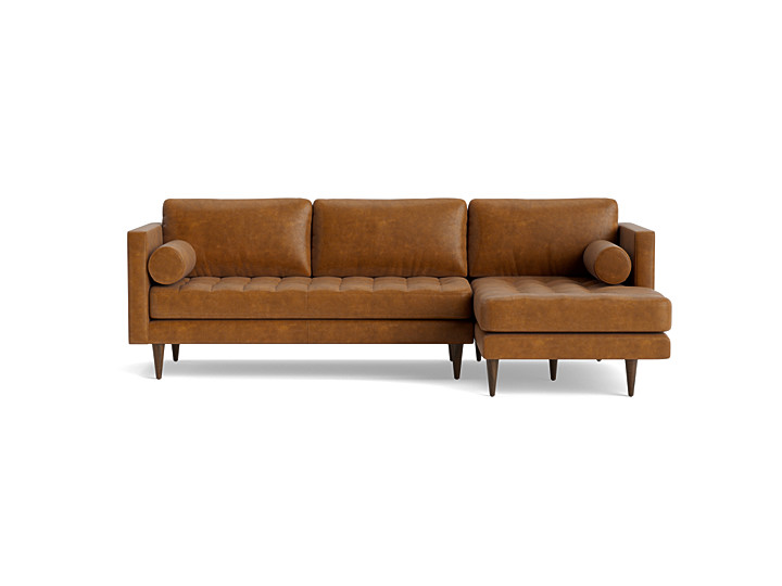 Briar Leather Sectional - Thumbnail 3