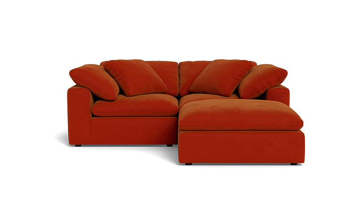 retro rust orange couch that is modular