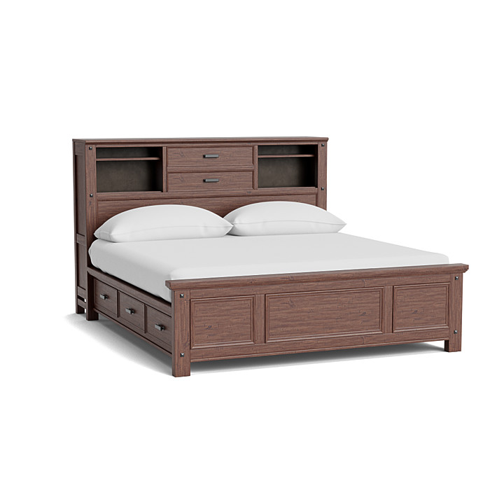 Wolf Creek Bookcase Storage Bed, King Size Bookcase Headboard With Sliding Doors