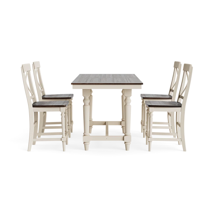 Mountain Home 5 Pc. 98" Counter Height Set with Backed Bar Stool