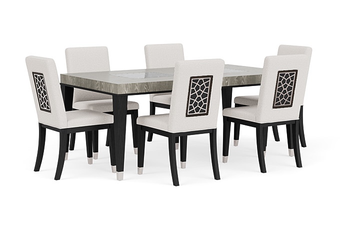 Grey Marble 20 Piece Dinner Set For 6