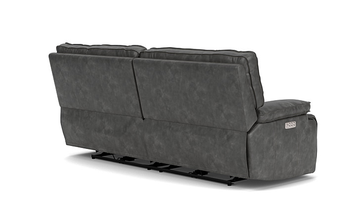 Sofia 3 Power Sofa in Gray Leather | Sofas | Living Room