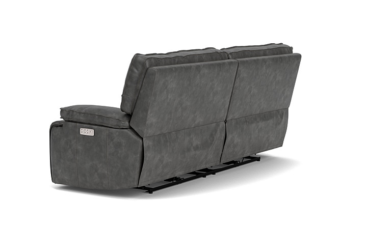 Sofia 3 Power Sofa in Gray Leather | Sofas | Living Room