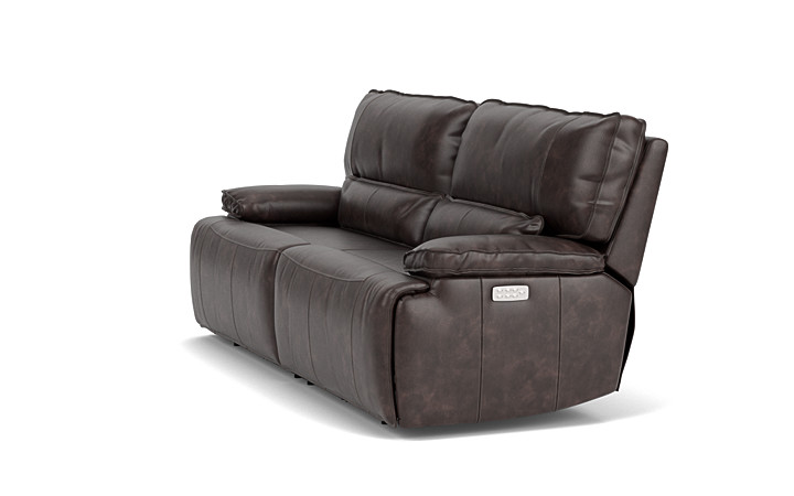 Sofia 3 Power Sofa In Brown Leather