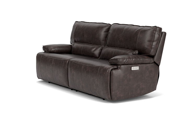 Sofia 3 Power Sofa In Brown Leather