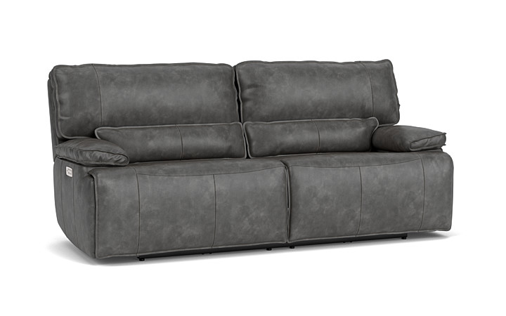 Sofia 3 Power Sofa In Gray Leather