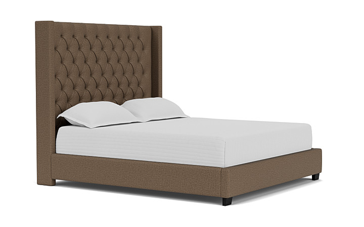 Westerly Upholstered Bed in Brown, Eastern King | Beds | Bedroom