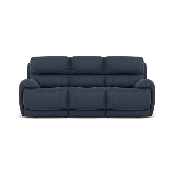 Navy blue deals leather couch