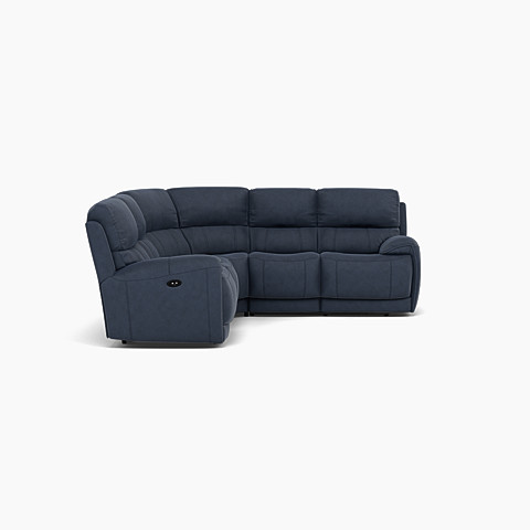 Curve Corner Sofa with 2 Power Recliners