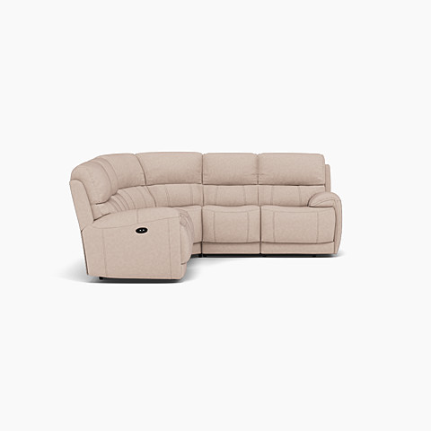 Curve Corner Sofa with 2 Power Recliners
