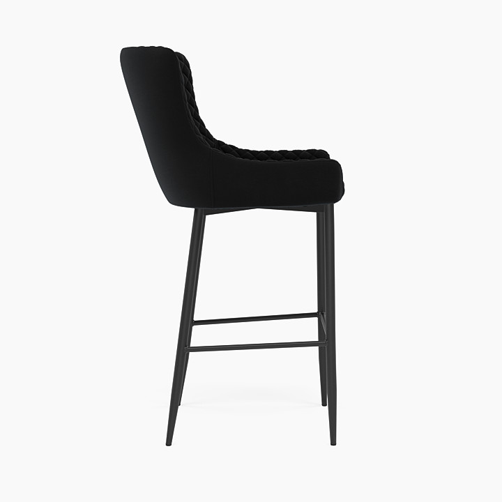 Petra Black Velvet Bar Stool Image