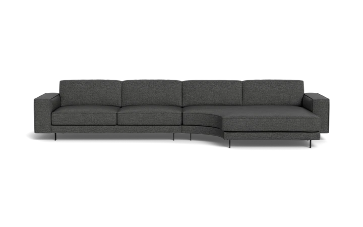 Samba Day sofa med rund chaiselong - Grå - L:366 cm