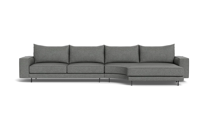 Samba Double Day sofa med rund chaiselong - Lysegrå - L:366 cm