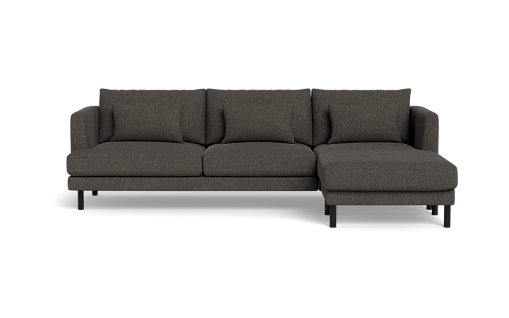 Noelle sofa med chaiselong - Antracit - L:248 cm