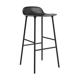 Form barstol 75 cm. stål & krom