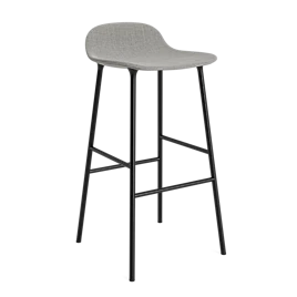 Form barstol 75 cm. polstret, stål & krom