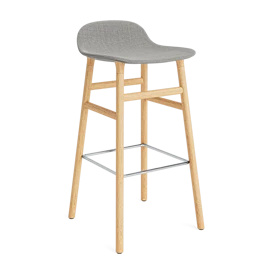 Form barstol 75 cm. polstret, træ