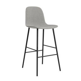 Form barstol 75 cm. polstret, stål
