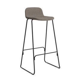 Just barstol 75 cm med ryglæn polstret stål