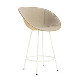 Mat barstol m. armlæn 65 cm frontpolstret stål