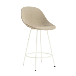 Mat barstol m. armlæn 65 cm polstret stål